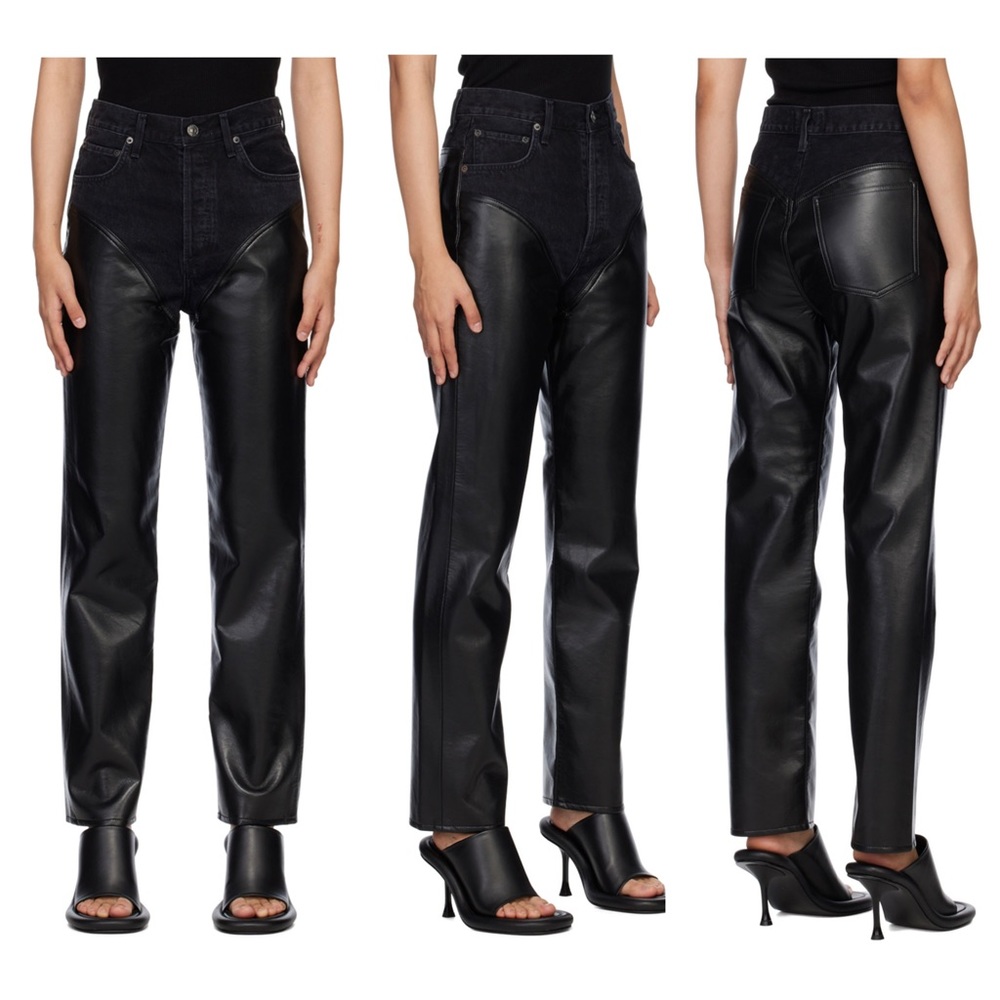 AGOLDE Black Harley Leather Pants